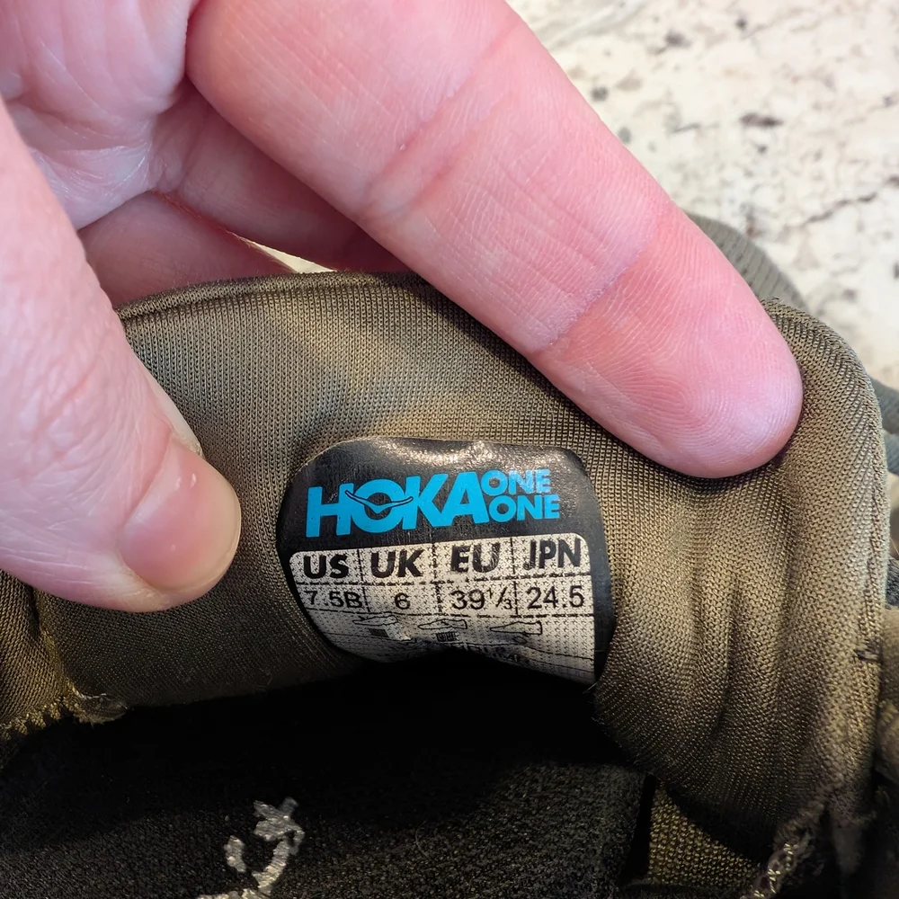 HOKA Bondi 8 Gray/Green Running Shoes Size 7.5 - Picture 6 of 9